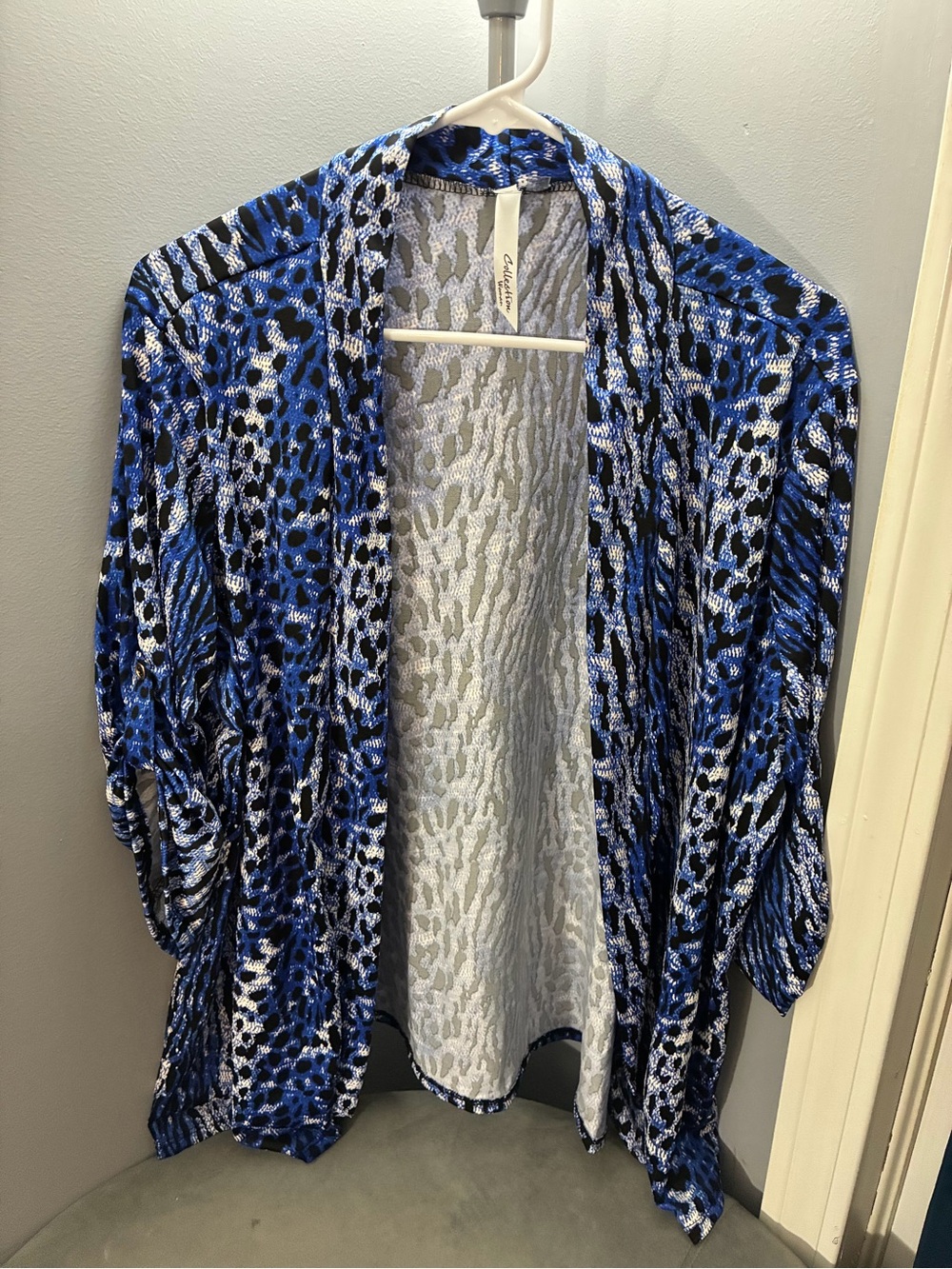 Blue Animal Print Cardigan